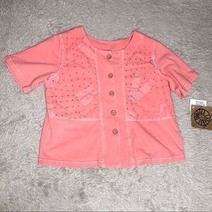 Vintage Pastel Pink Crop Button Sweater Jacket